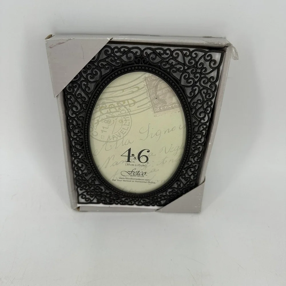 Fetco Home Decor Ivana-Bronze 4x6 Oval Scrollwork Picture Frame F923746 NIB